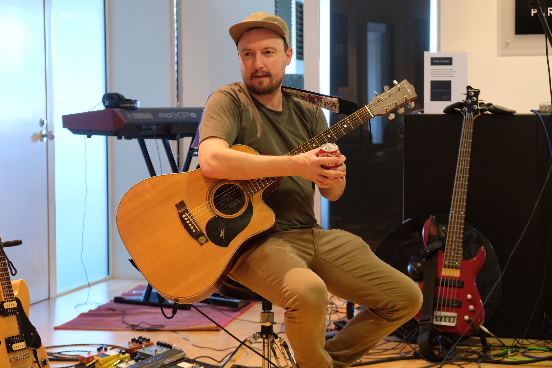 Tim getting ready for a take