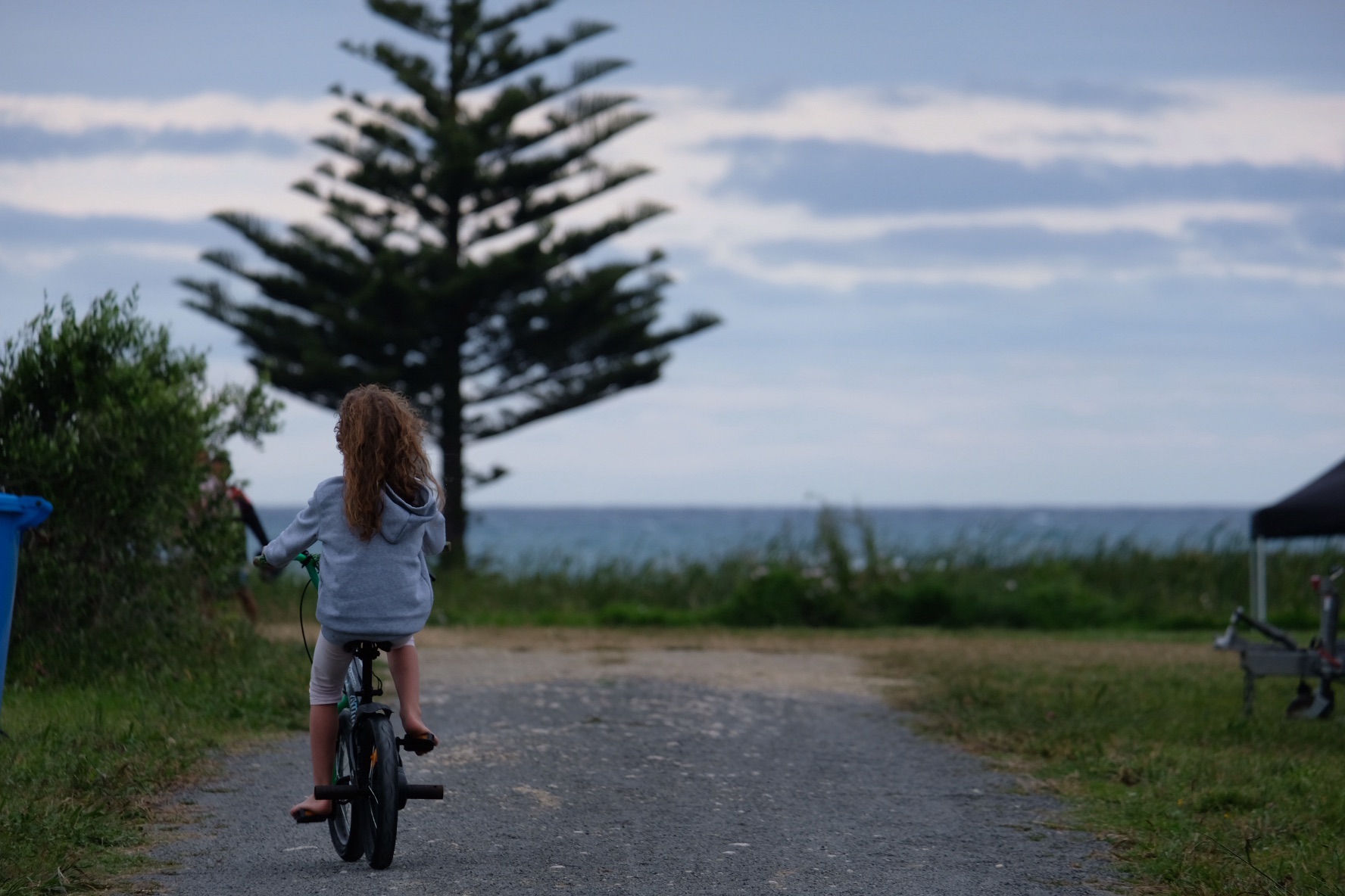 Riding bikes at Waimarama holiday park